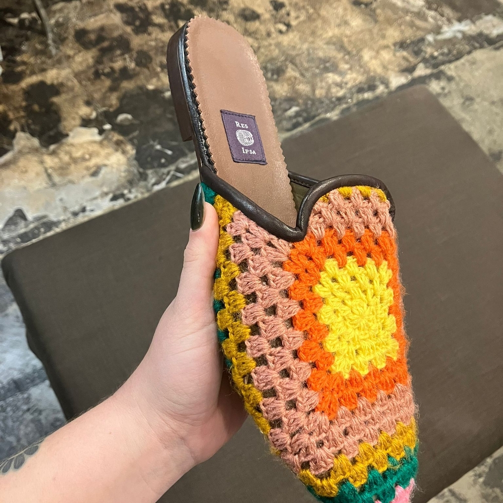 Colorful Crochet Slip-On Sandals